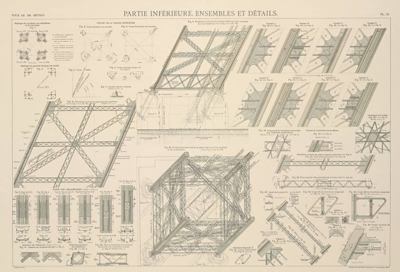 Technische Pläne des Eiffelturms